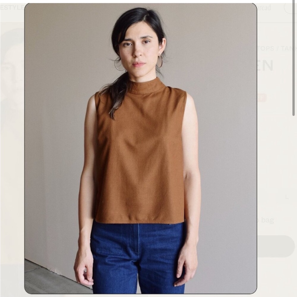 Ali Golden Raw Silk Mock Neck